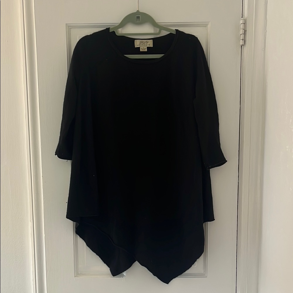 Cashmere Black Asymmetrical Tunic
